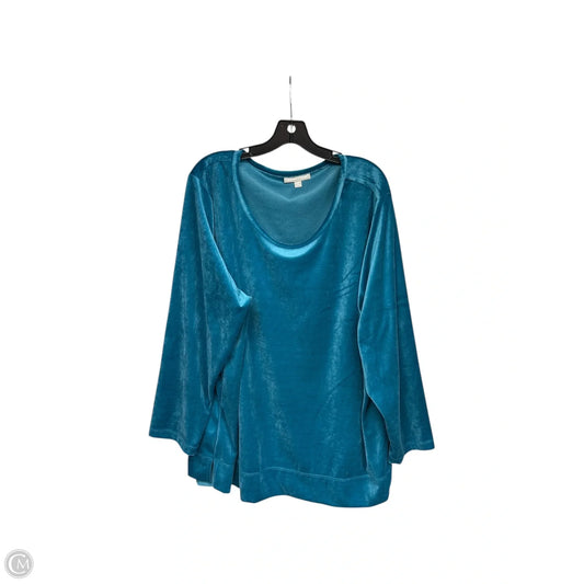 Sweater By Woman Within In Teal, Size: 3x