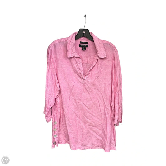 Top Long Sleeve By Tahari In Pink, Size: 1x