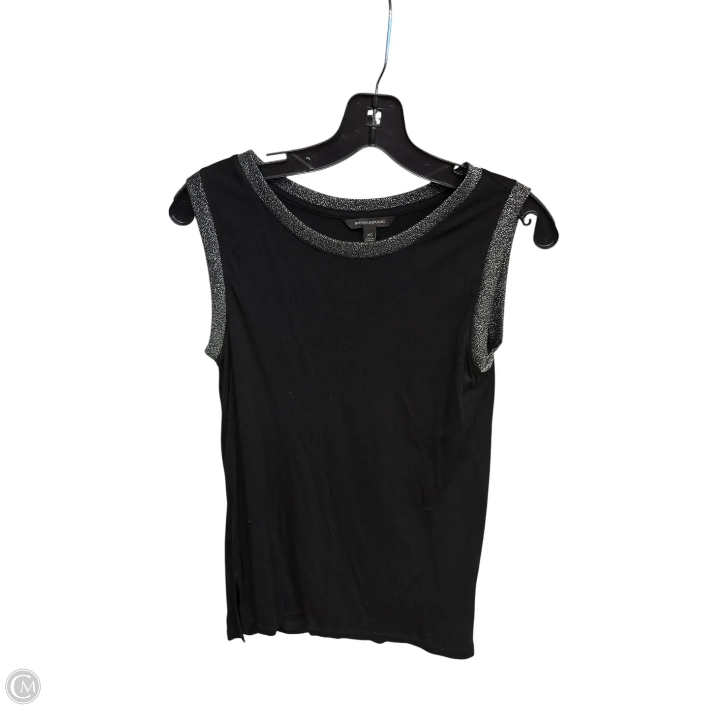 Top Sleeveless By Banana Republic In Black & Silver, Size: Xs