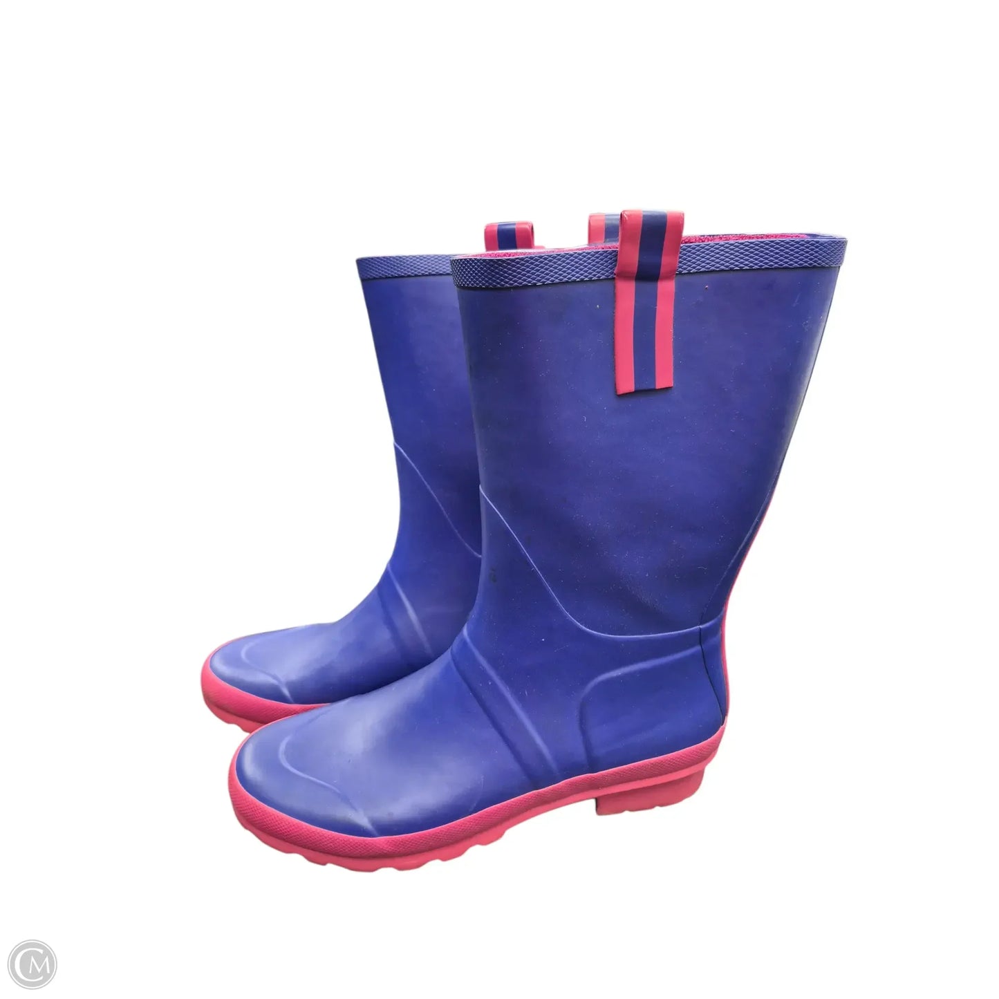 Boots Rain By Clothes Mentor In Blue & Pink, Size: 8