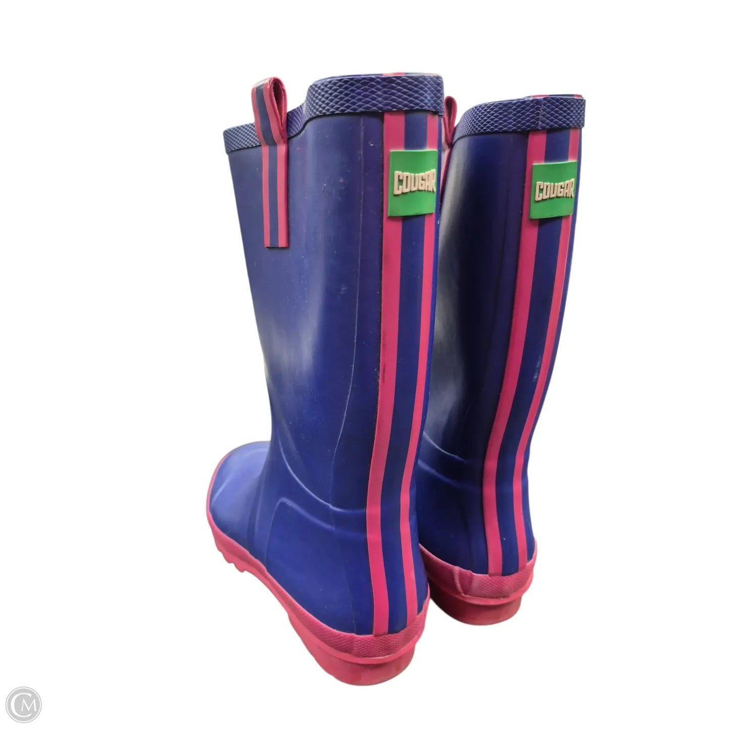 Boots Rain By Clothes Mentor In Blue & Pink, Size: 8