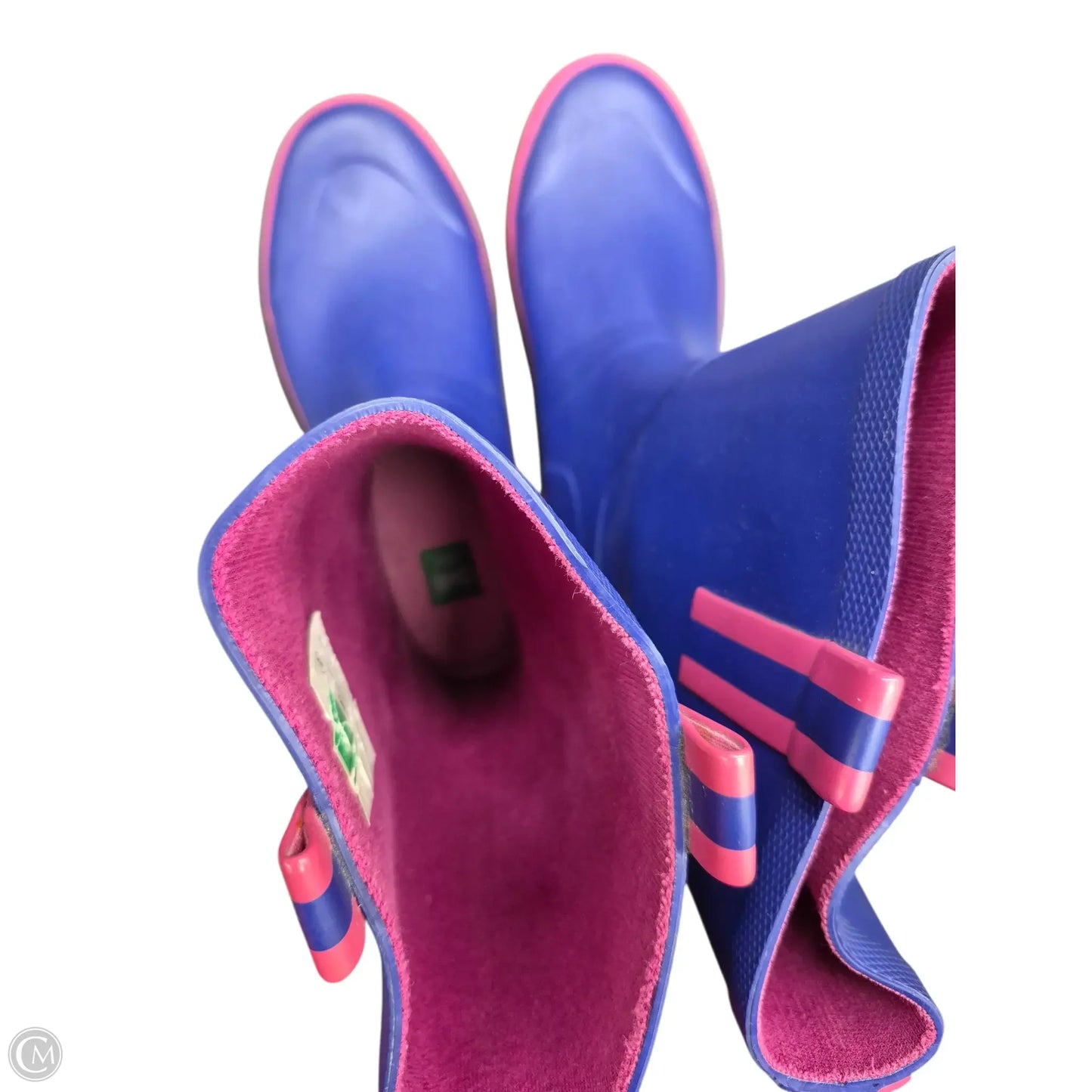 Boots Rain By Clothes Mentor In Blue & Pink, Size: 8