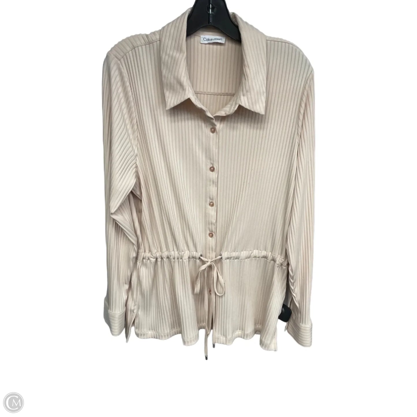 Top Long Sleeve By Calvin Klein In Pink, Size: Xl