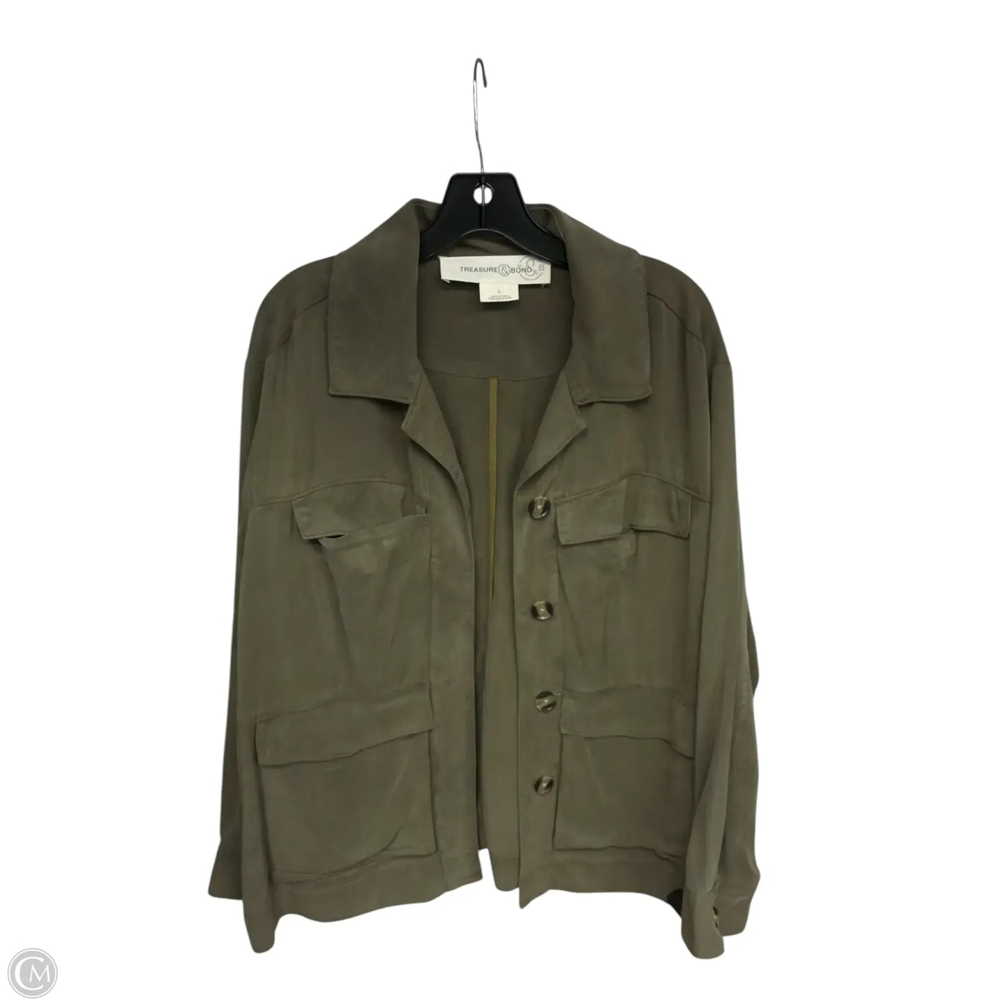 Jacket Utility By Treasure And Bond In Green, Size: L