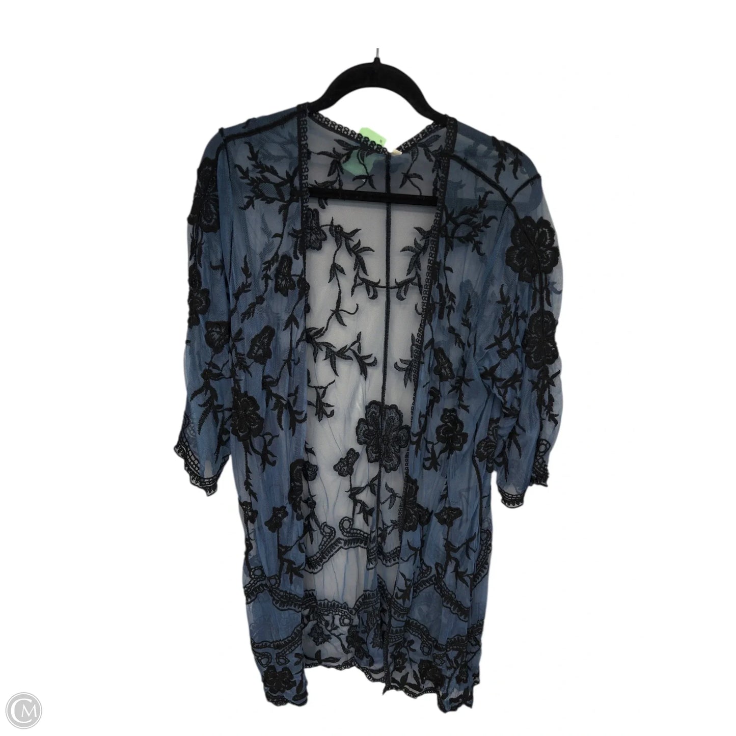 Shawl By Clothes Mentor In Black & Blue