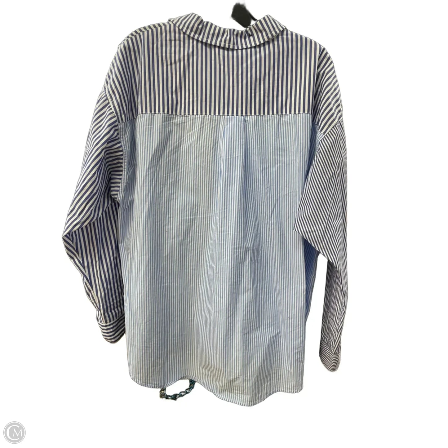 Top Long Sleeve By Clothes Mentor In Blue & White, Size: Xl