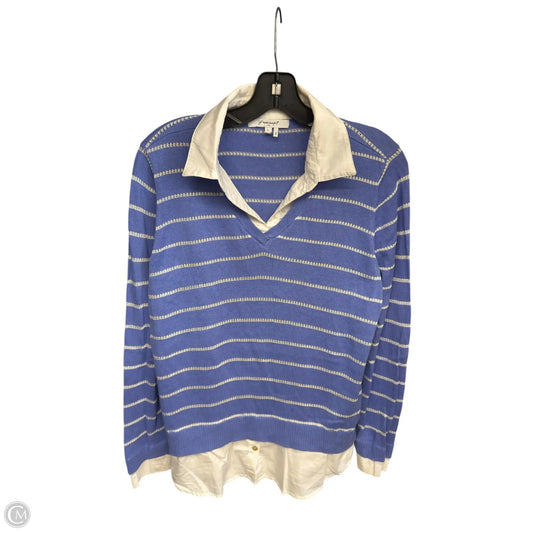 Sweater By Foxcroft In Blue, Size: L