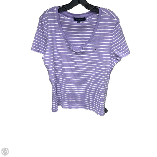 Top Short Sleeve By Tommy Hilfiger In Purple, Size: Xl