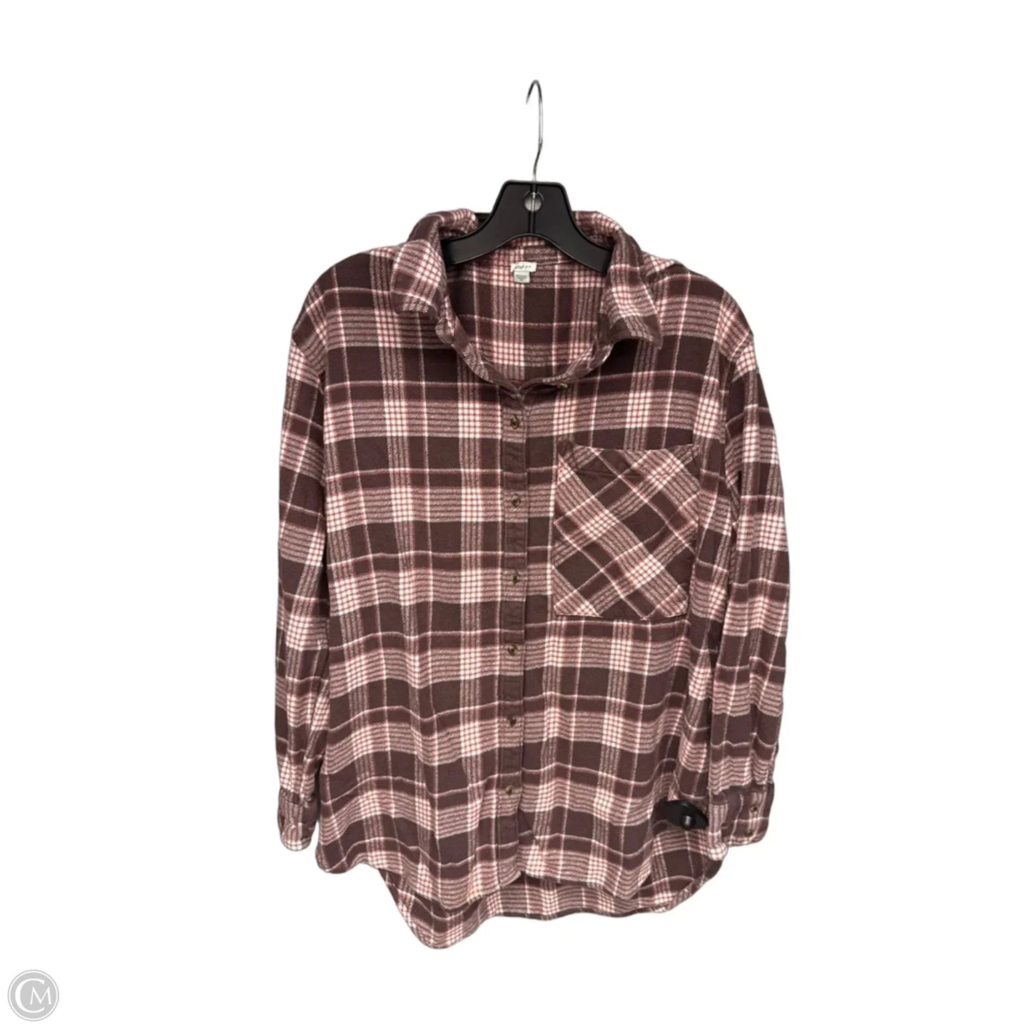 Top Long Sleeve By Aerie In Pink & Purple, Size: M