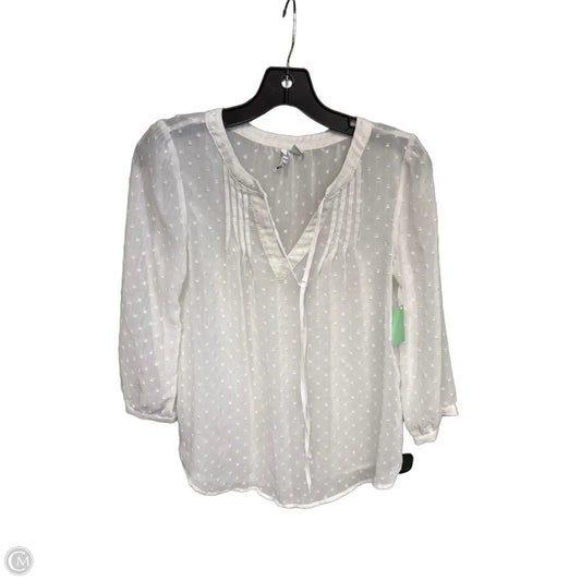 Top 3/4 Sleeve By Elle In White, Size: Xs