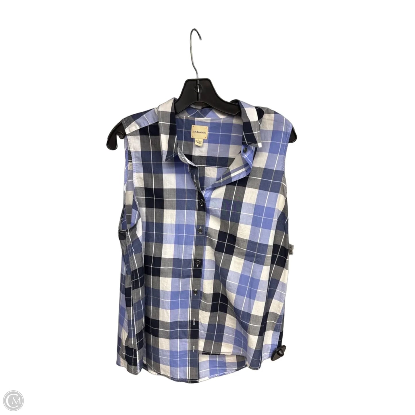 Top Sleeveless By Gh Bass And Co In Blue & White, Size: L