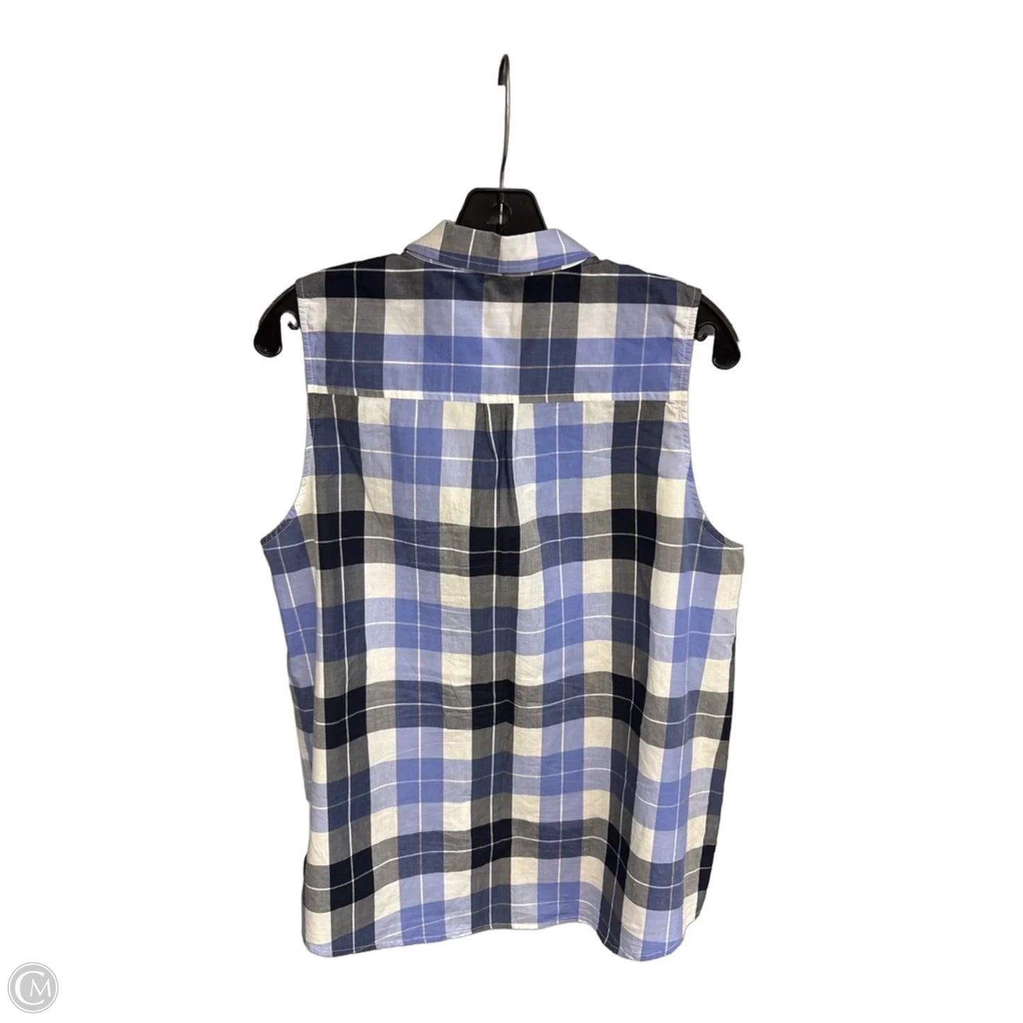 Top Sleeveless By Gh Bass And Co In Blue & White, Size: L