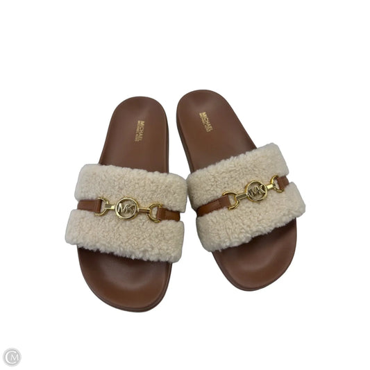 Sandals Flats By Michael By Michael Kors In Cream & Tan, Size: 9