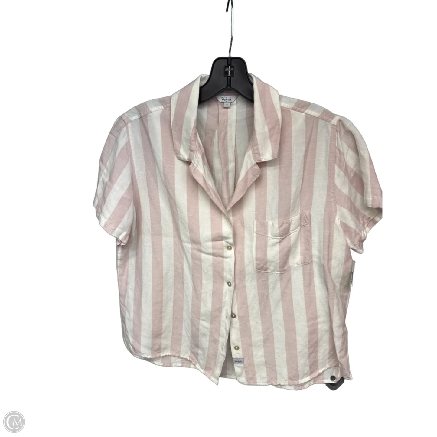 Top Short Sleeve By Rails In Pink & White, Size: S