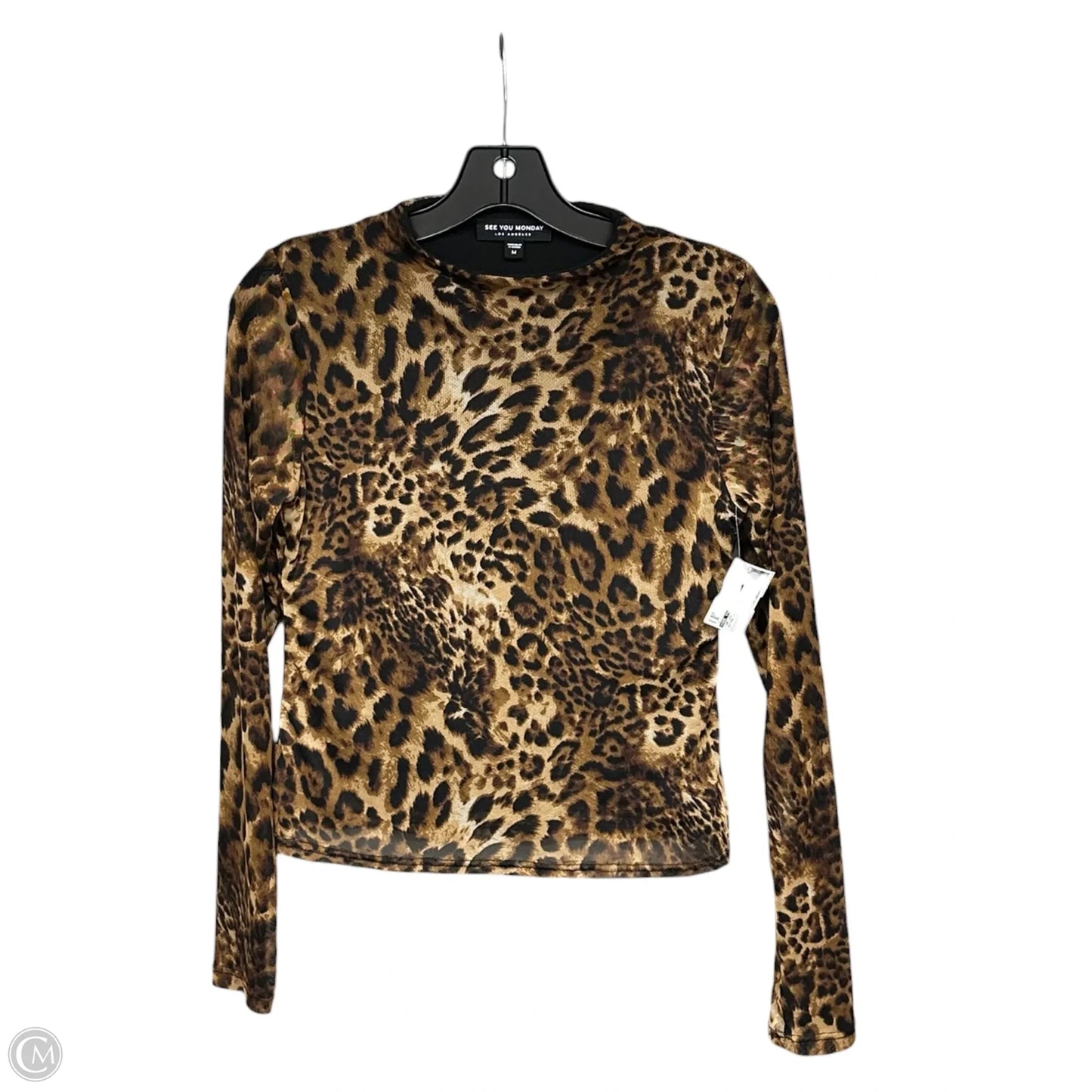 Top Long Sleeve By See You Monday In Animal Print, Size: M