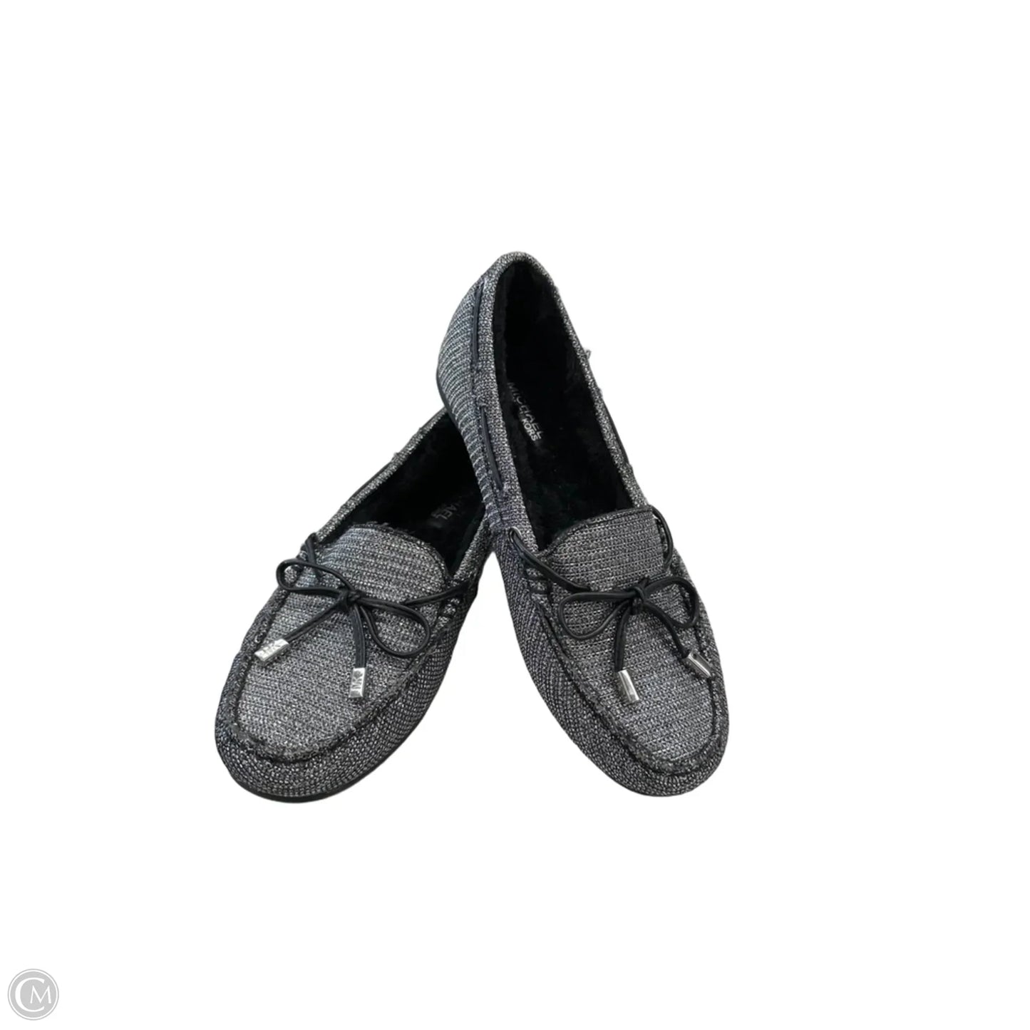 Slippers Designer By Michael Kors Collection In Silver, Size: 5.5