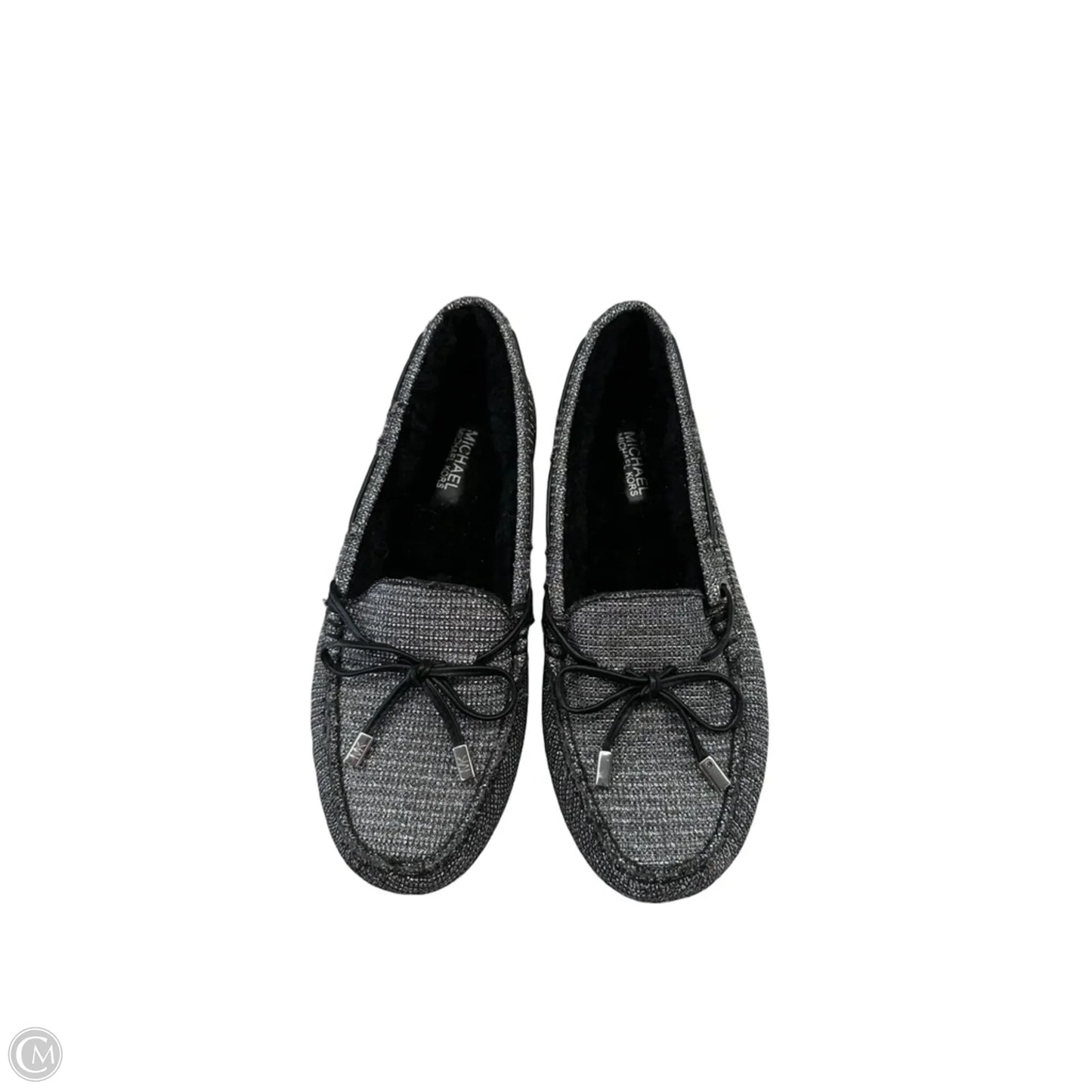 Slippers Designer By Michael Kors Collection In Silver, Size: 5.5