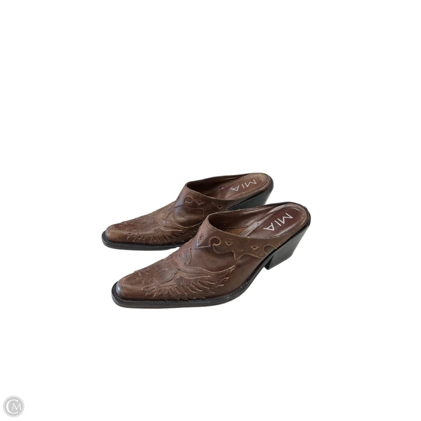 Shoes Heels Block By Mia In Brown, Size: 6