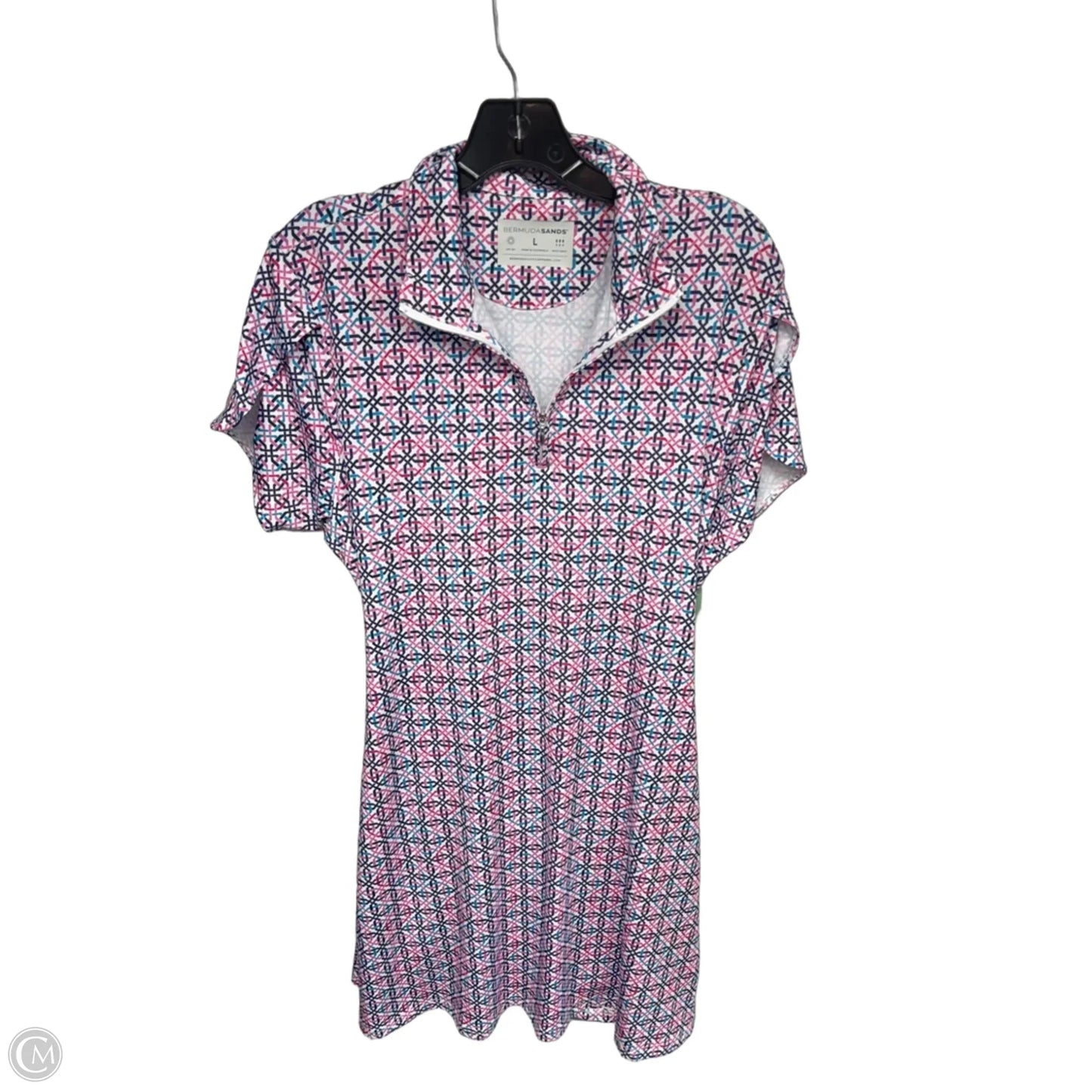 Dress Casual Midi By Clothes Mentor In Blue & Pink, Size: L