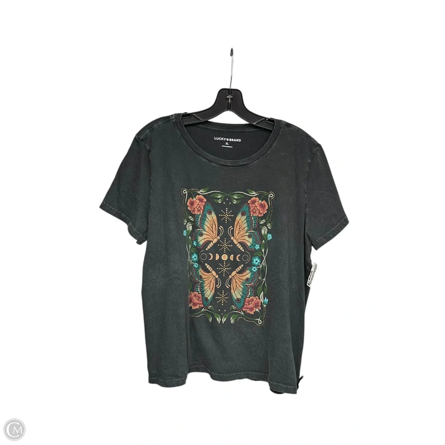 Top Short Sleeve By Lucky Brand In Grey, Size: Xl