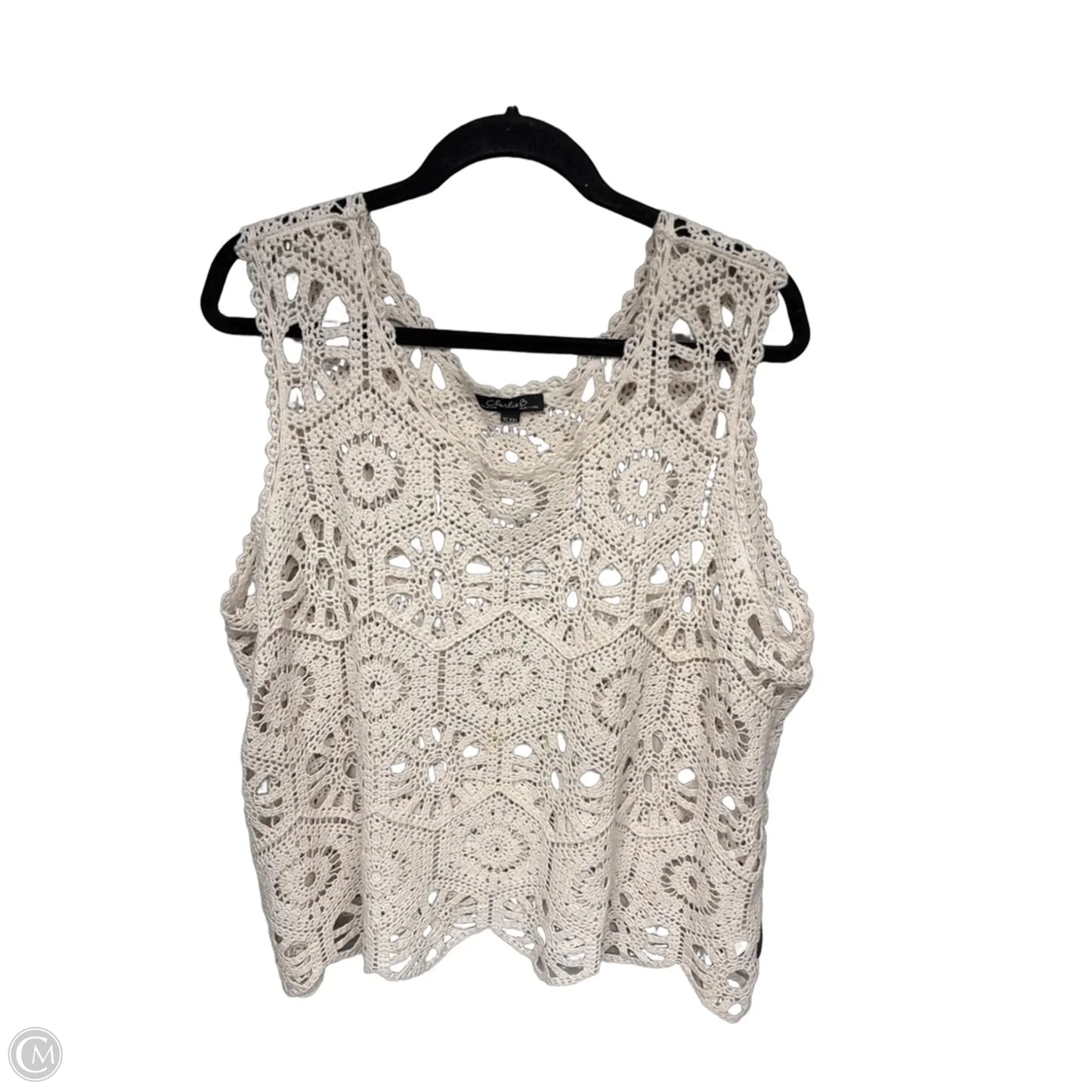 Top Sleeveless By Charlie B In Cream, Size: Xl