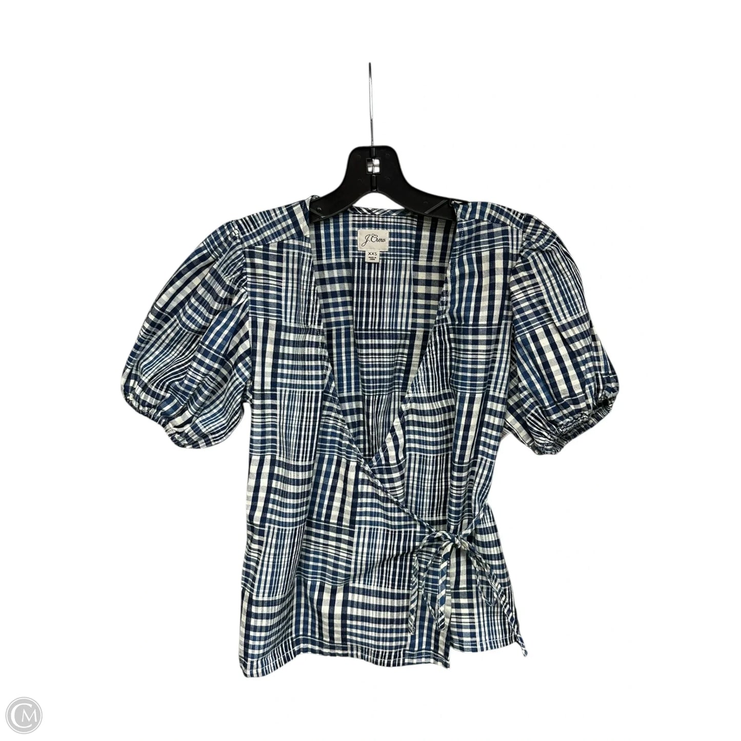 Top Short Sleeve By J. Crew In Blue & White, Size: Xxs