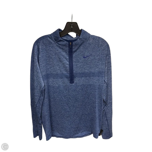 Athletic Top Long Sleeve Collar By Nike Apparel In Blue, Size: M