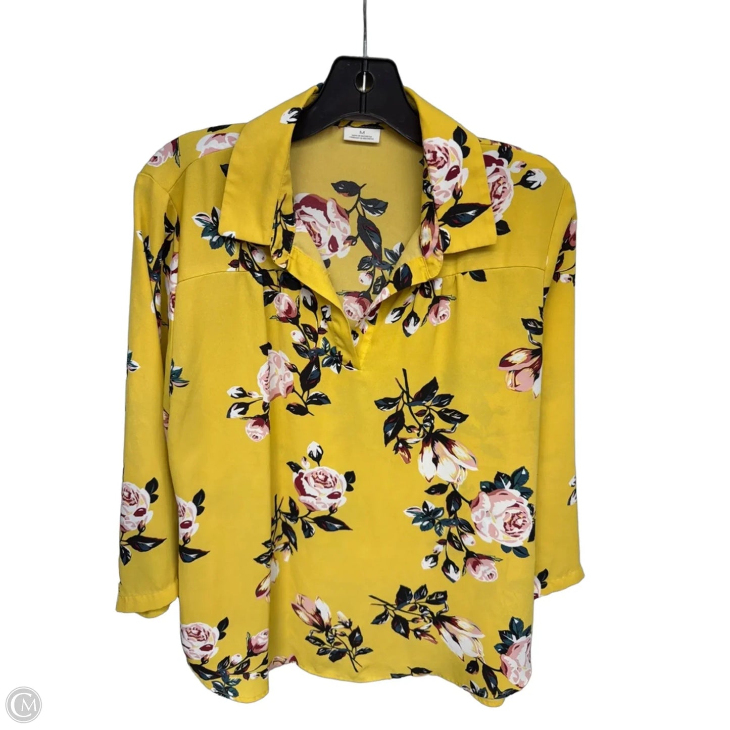 Top Long Sleeve By Van Heusen In Yellow, Size: M