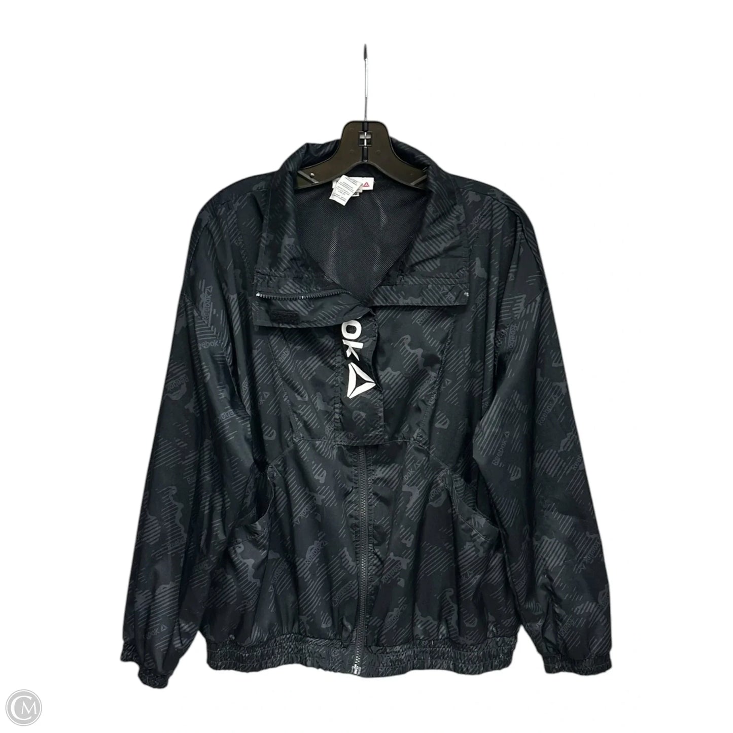 Athletic Jacket By Reebok In Black, Size: L