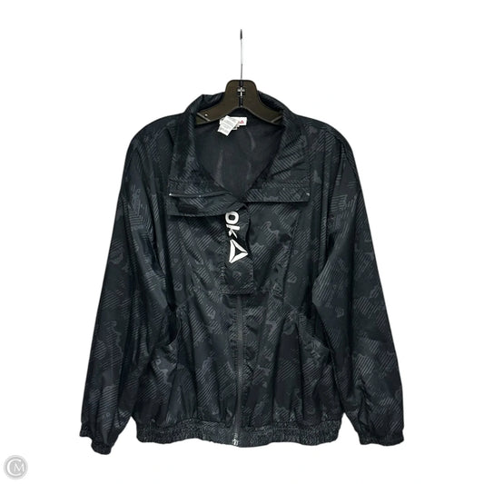 Athletic Jacket By Reebok In Black, Size: L
