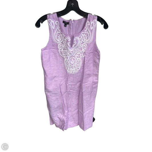 Dress Casual Midi By Talbots In Purple & White, Size: 6p
