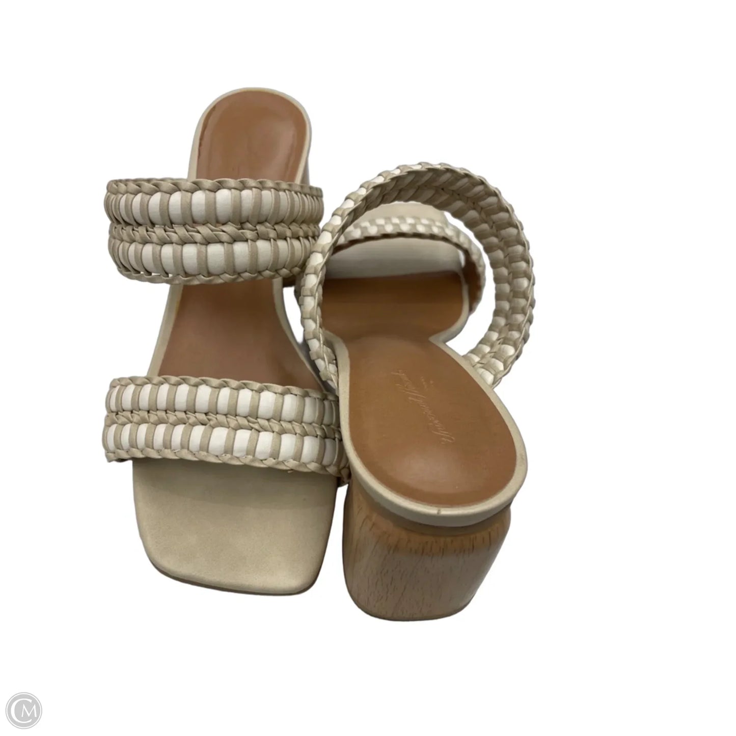 Sandals Heels Block By Universal Thread In Cream & White, Size: 6.5