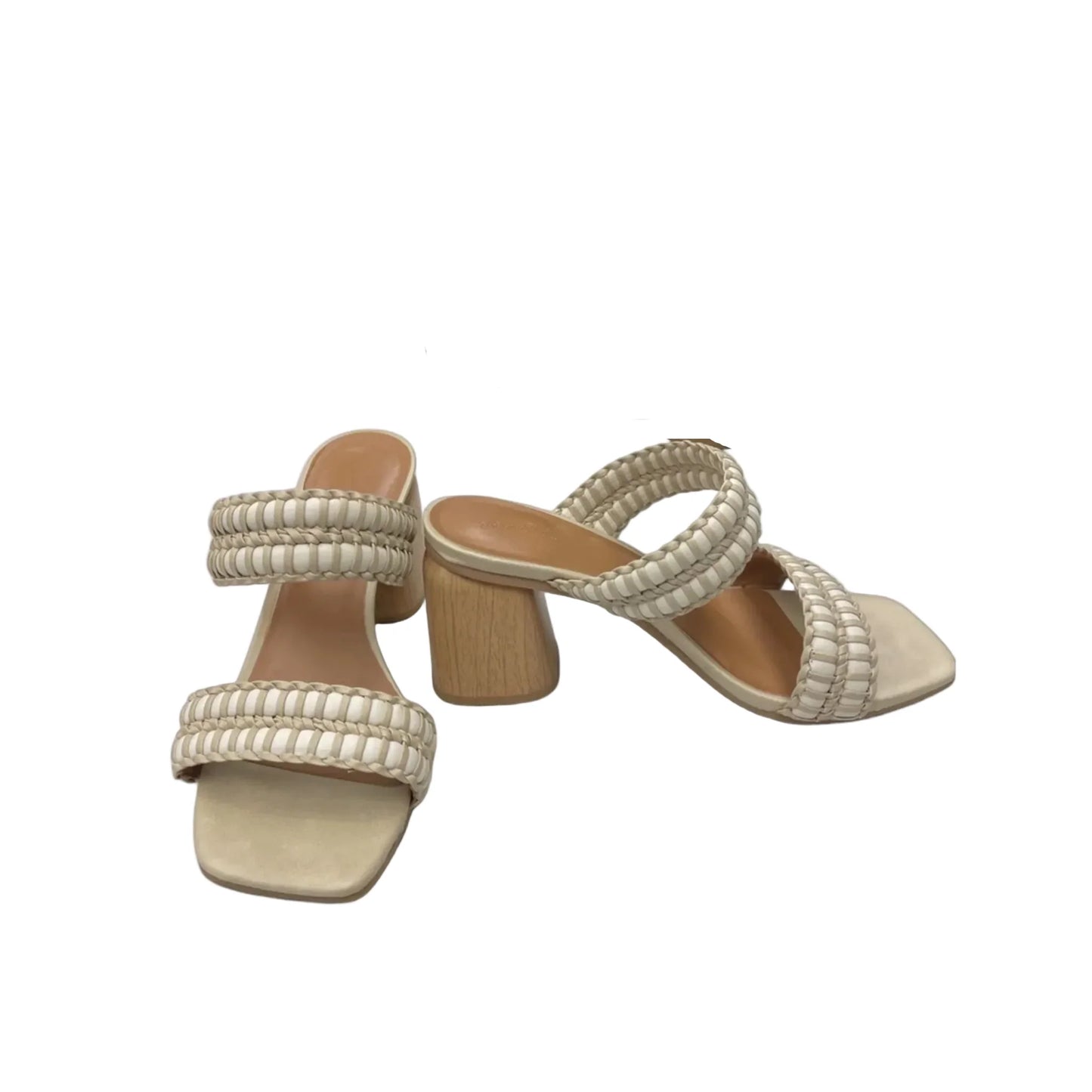 Sandals Heels Block By Universal Thread In Cream & White, Size: 6.5