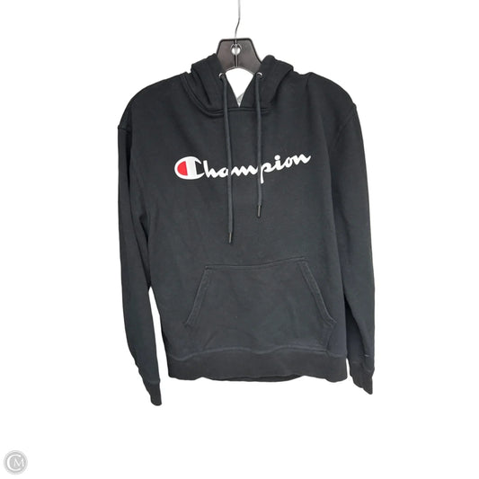 Athletic Sweatshirt Hoodie By Champion In Black, Size: M