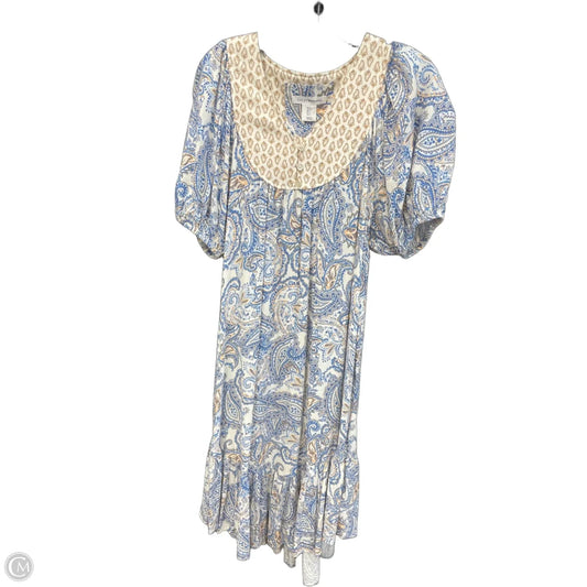 Dress Casual Midi By Lucky Brand In Blue & White, Size: Sp