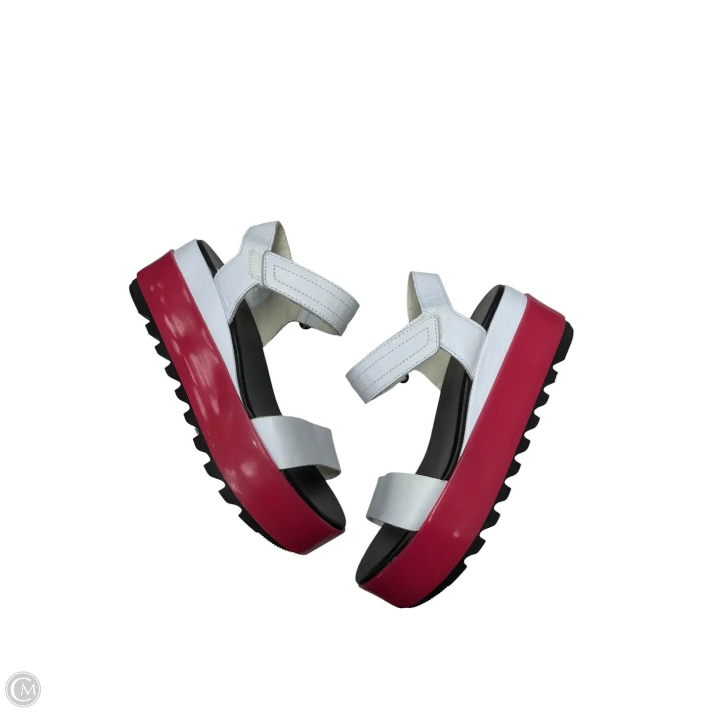 Sandals Heels Platform By Sorel In Pink & White, Size: 5.5