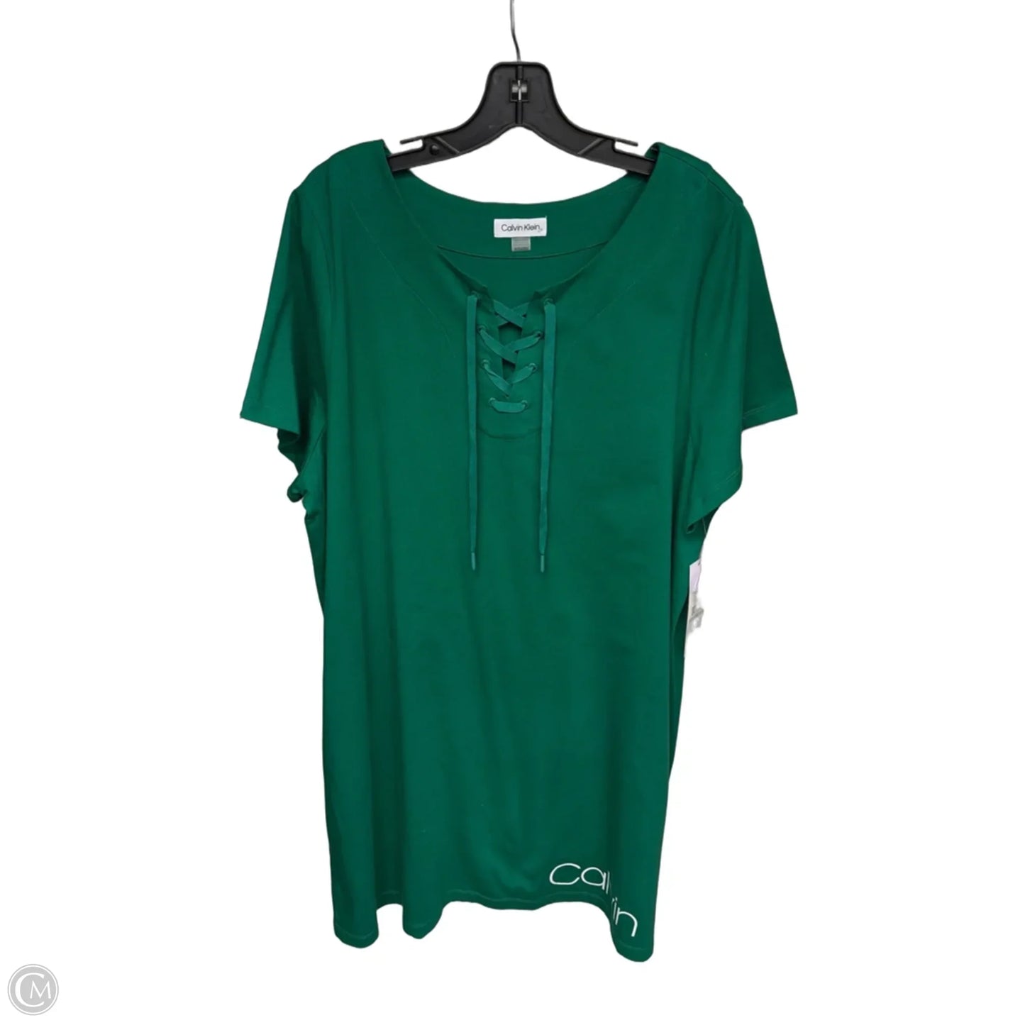 Dress Casual Midi By Calvin Klein In Green, Size: Xl