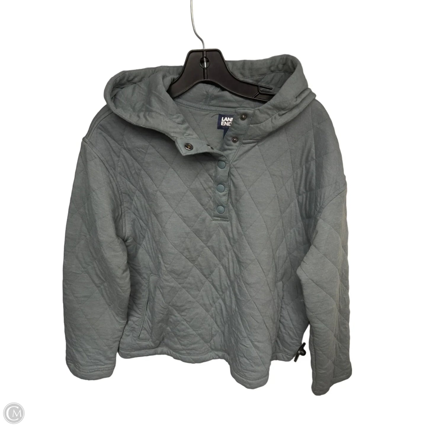 Sweatshirt Hoodie By Lands End In Teal, Size: L