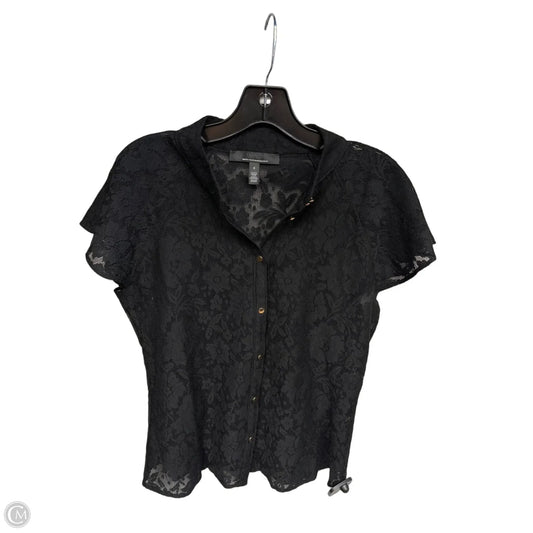Top Short Sleeve By White House Black Market In Black, Size: S