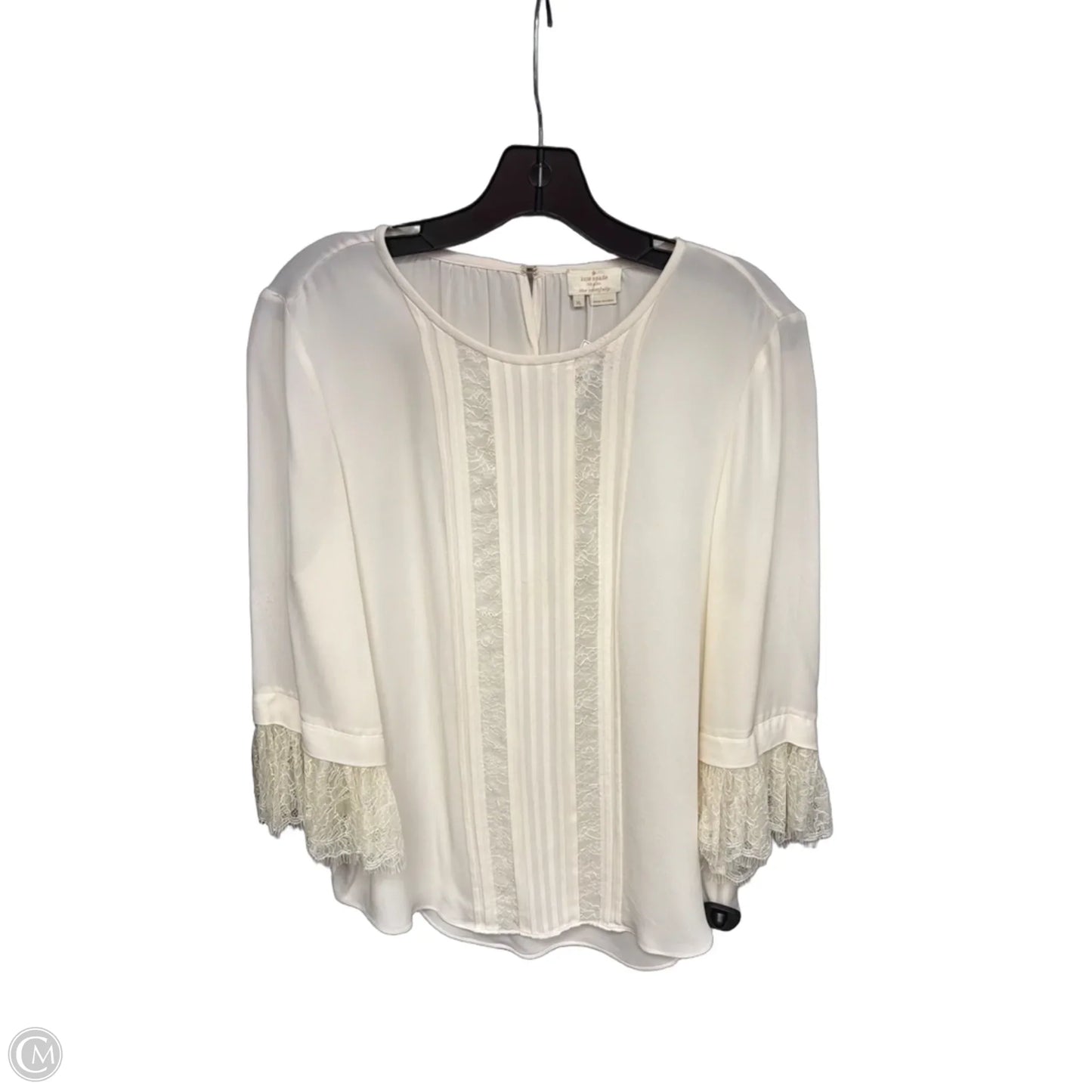 Top Long Sleeve Designer By Kate Spade In Ivory, Size: Xl
