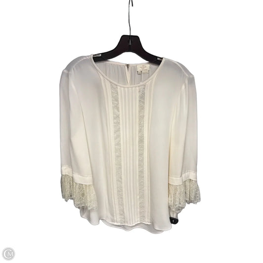 Top Long Sleeve Designer By Kate Spade In Ivory, Size: Xl