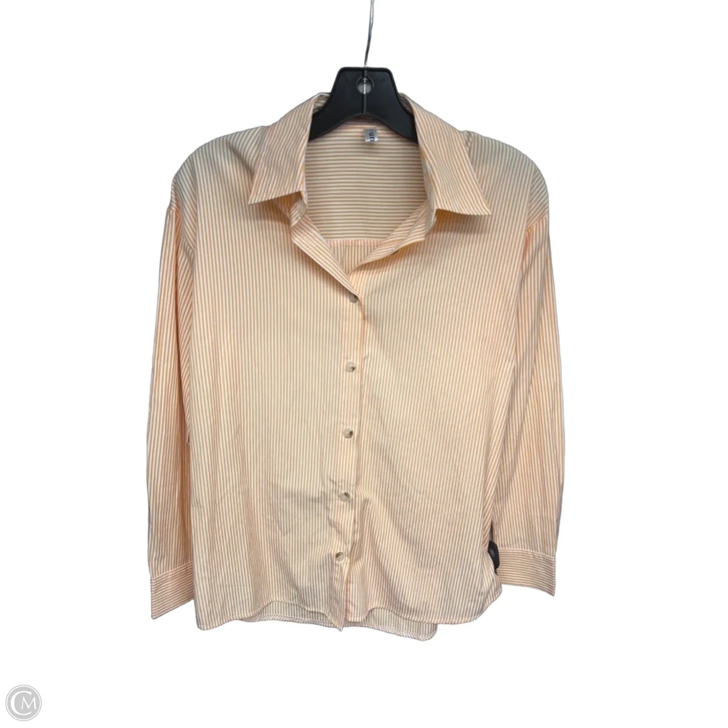 Top Long Sleeve By Clothes Mentor In Orange & White, Size: Xs