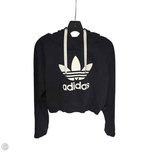 Athletic Sweatshirt Hoodie By Adidas In Black, Size: M