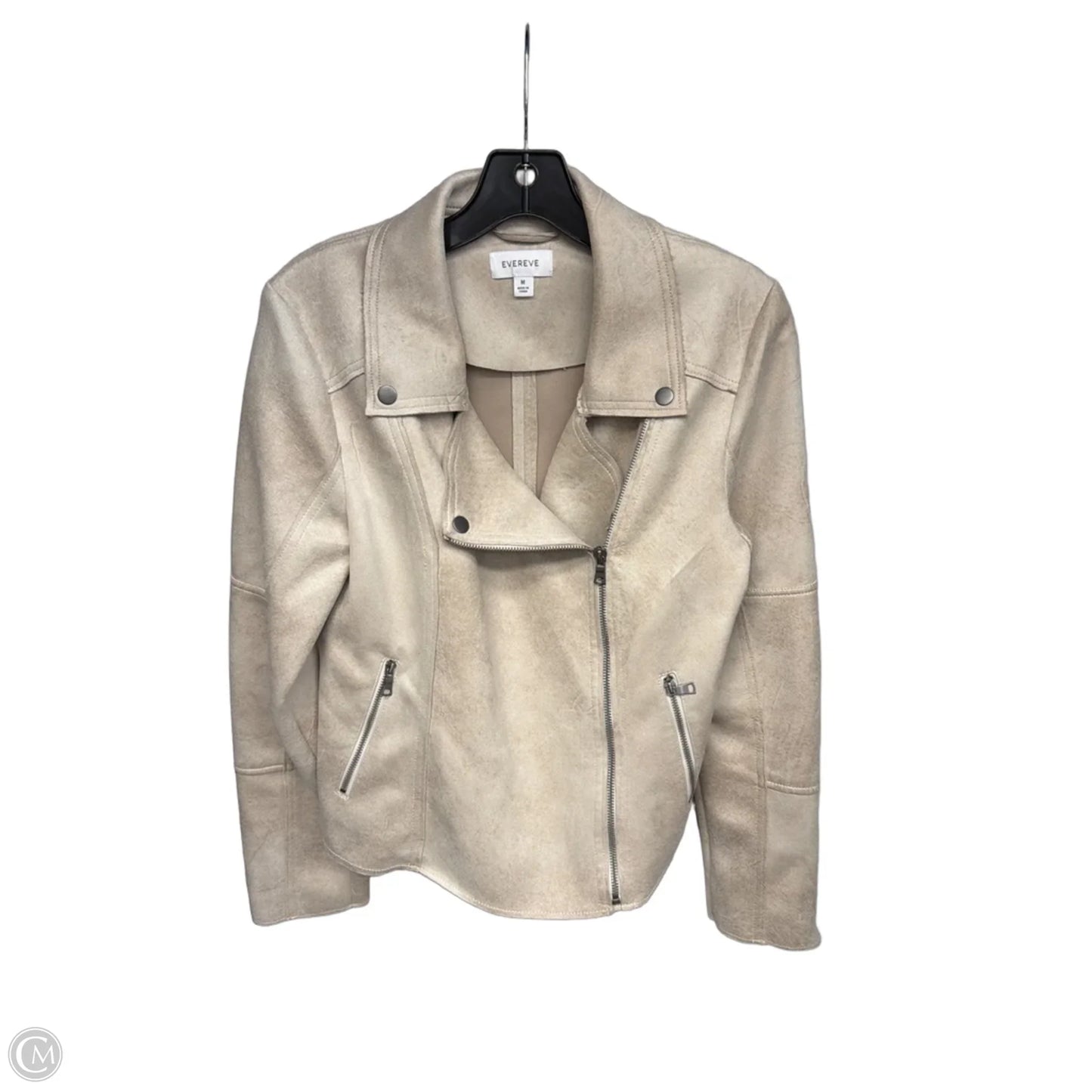 Jacket Moto By Evereve In Cream, Size: M
