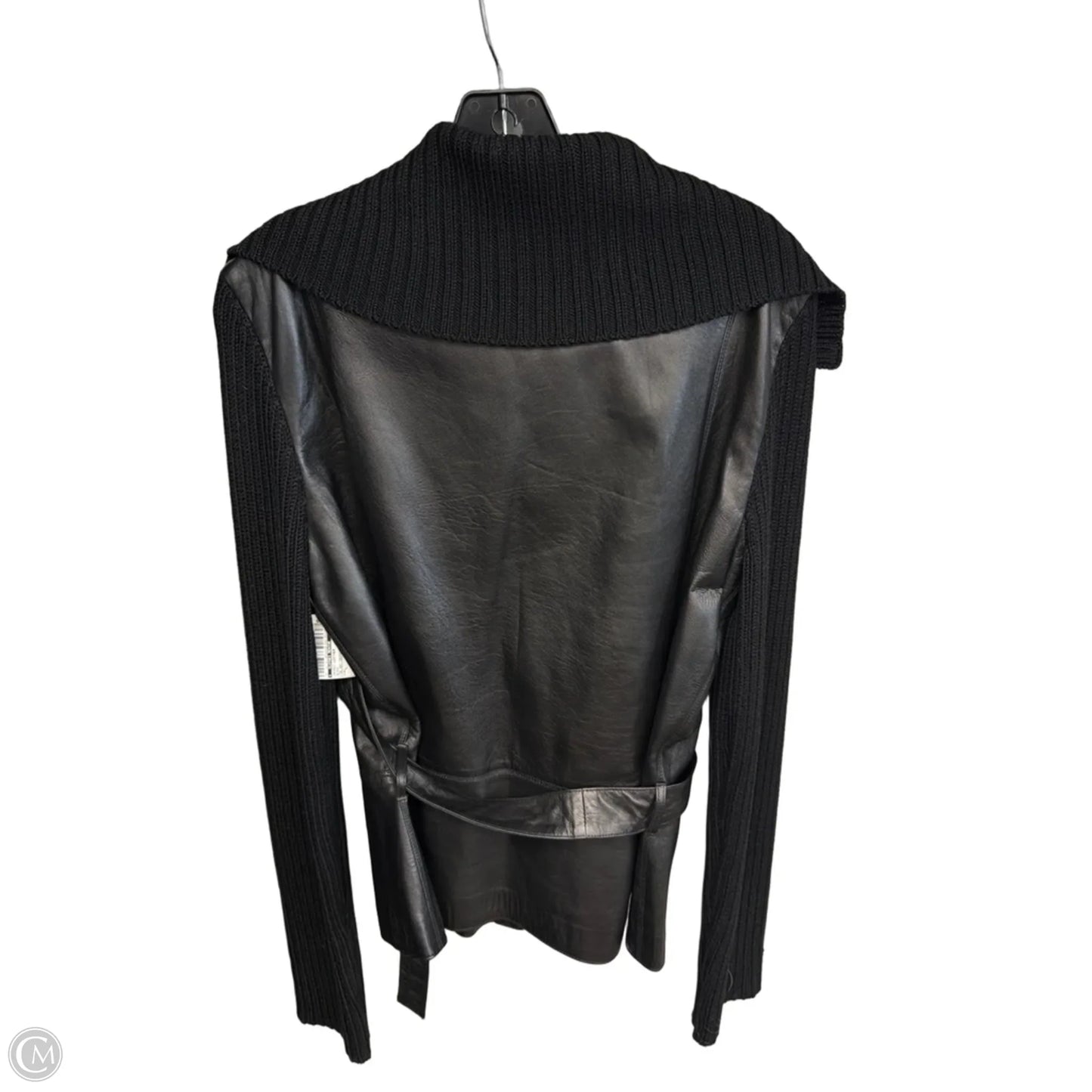Jacket Leather By Clothes Mentor In Black, Size: L