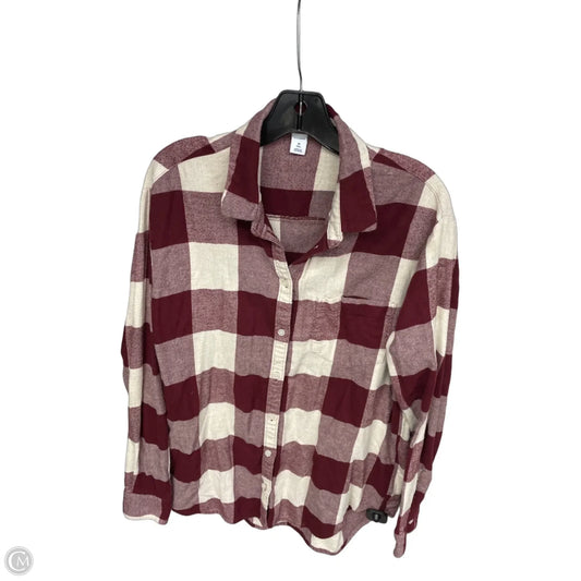 Top Long Sleeve By Old Navy In Red & White, Size: M