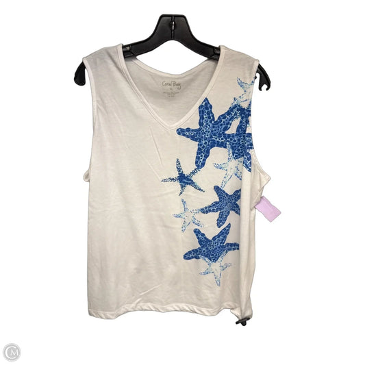 Top Sleeveless By Coral Bay In Blue & White, Size: Xl