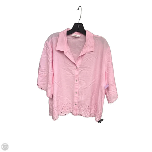 Top Short Sleeve By Beachlunchlounge In Pink, Size: Xl