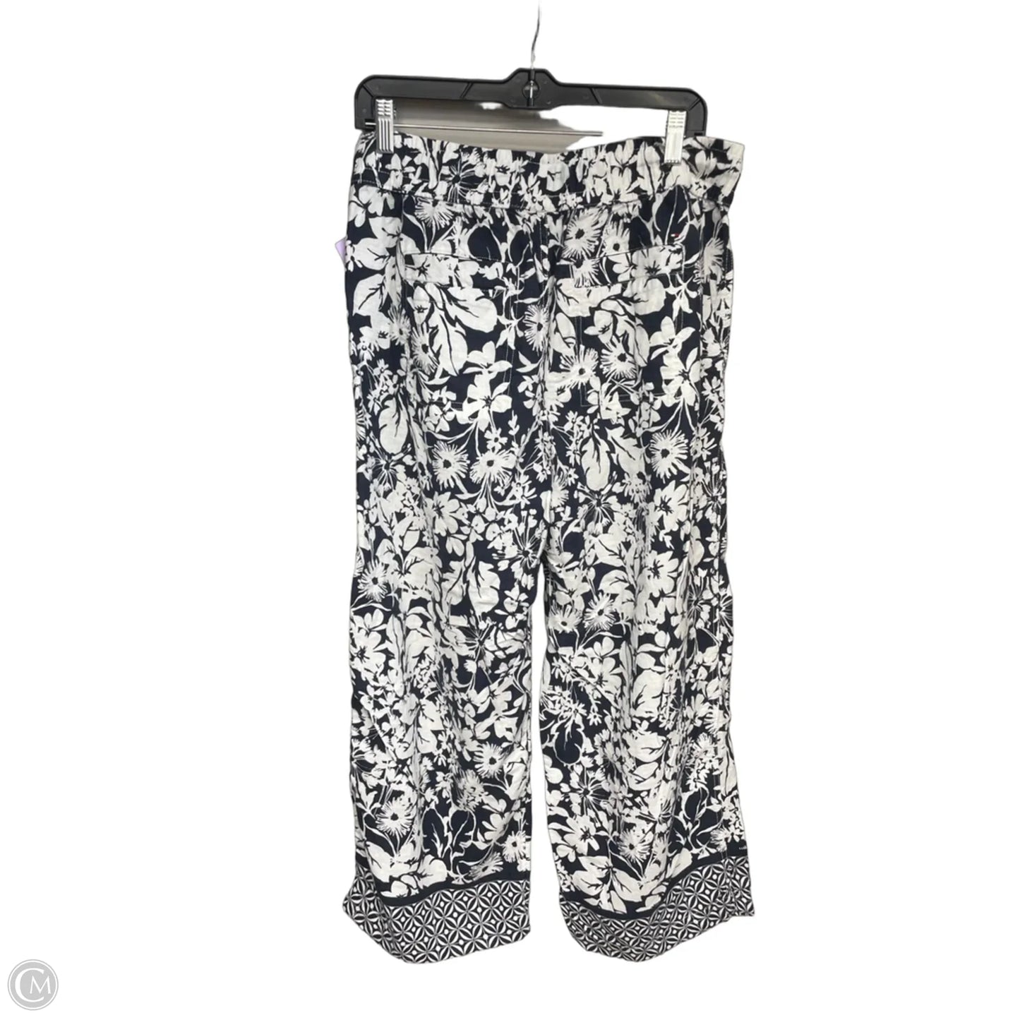 Pants Wide Leg By Tommy Hilfiger In Blue & White, Size: L