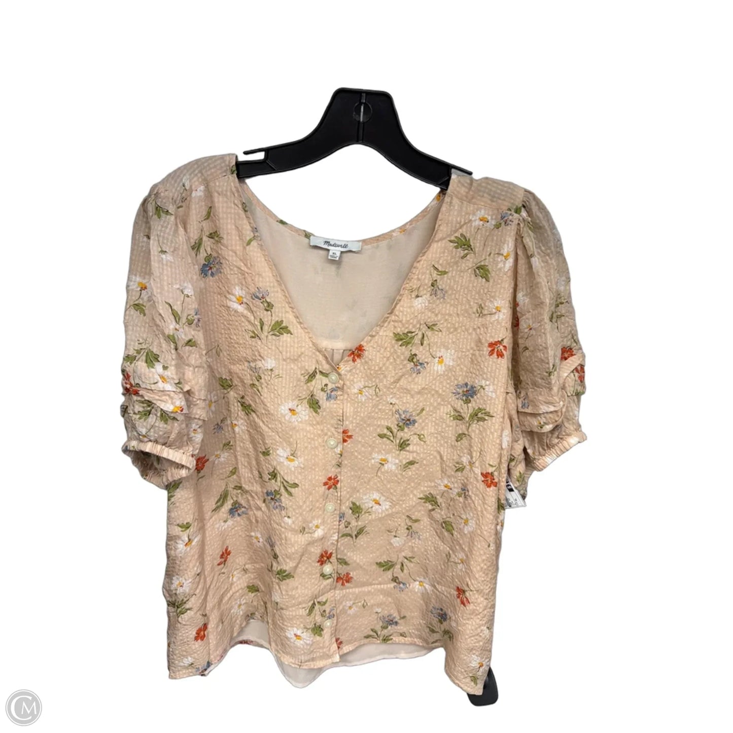 Top Short Sleeve By Madewell In Pink, Size: Xl